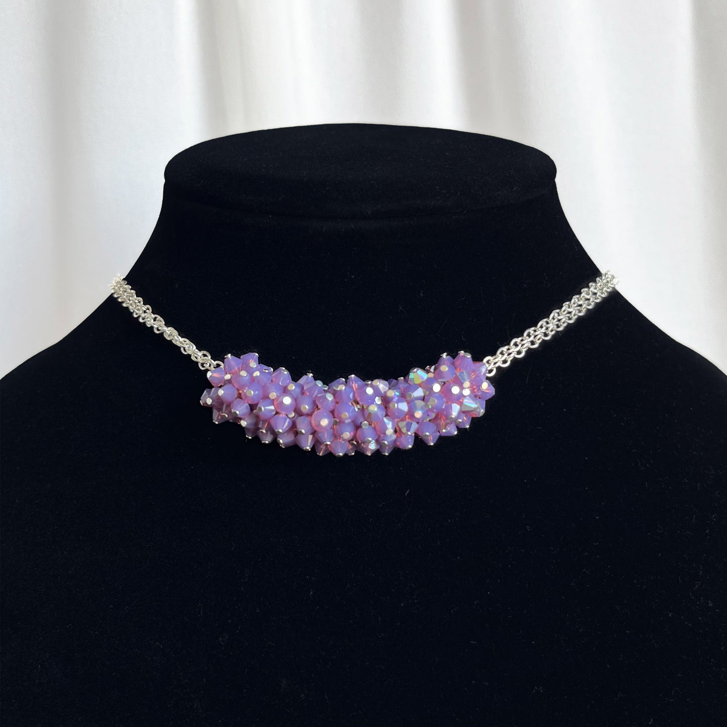 The Celeste Necklace – Romantic Crystal Cluster Necklace - Purple