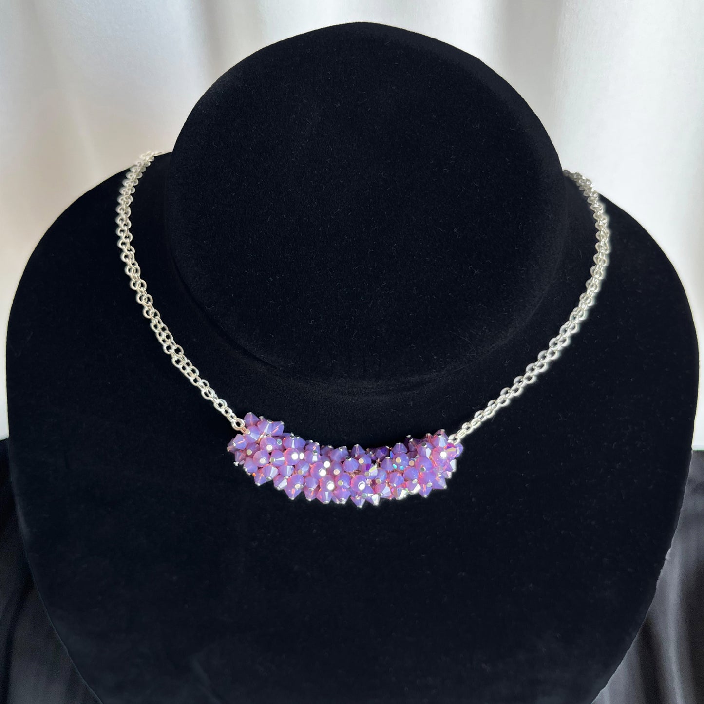 The Celeste Necklace – Romantic Crystal Cluster Necklace - Purple
