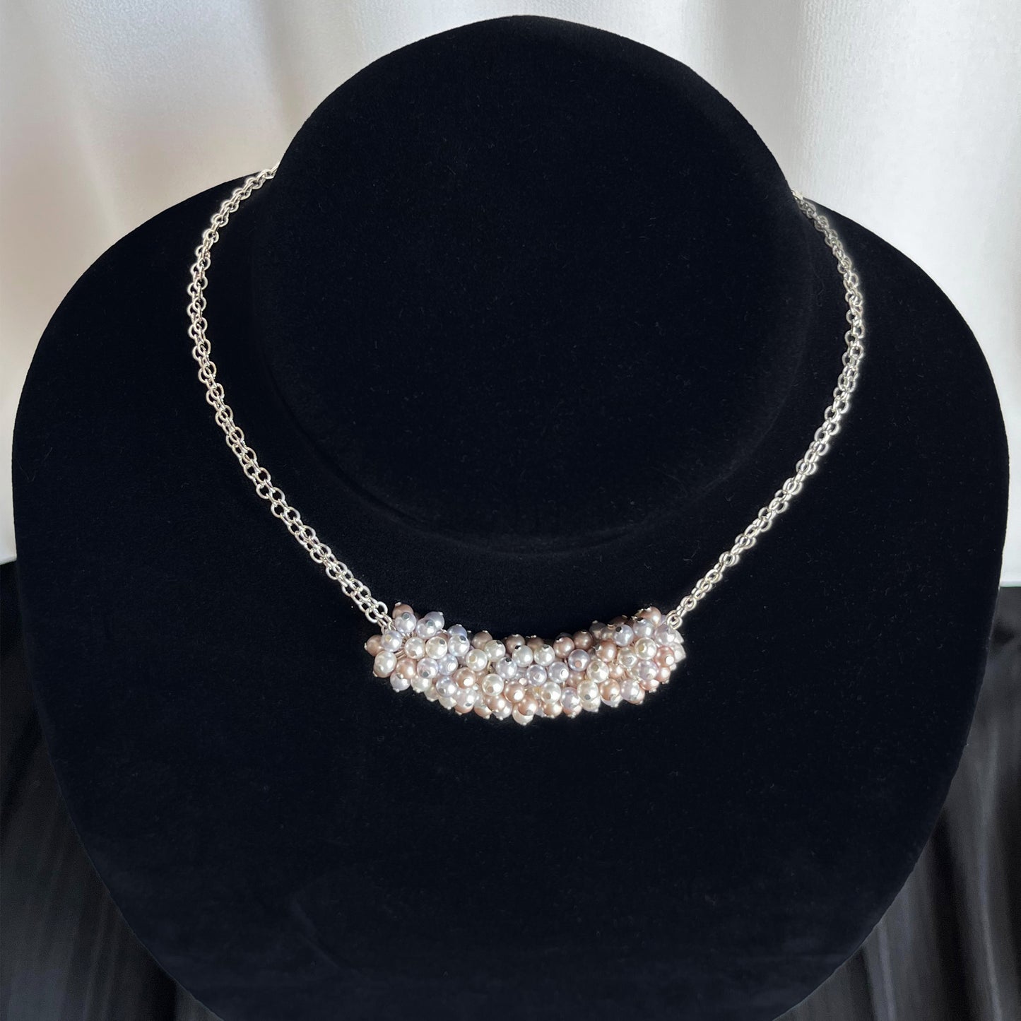 The Genevieve Necklace - Pearl Cluster Necklace - Lavender Almond