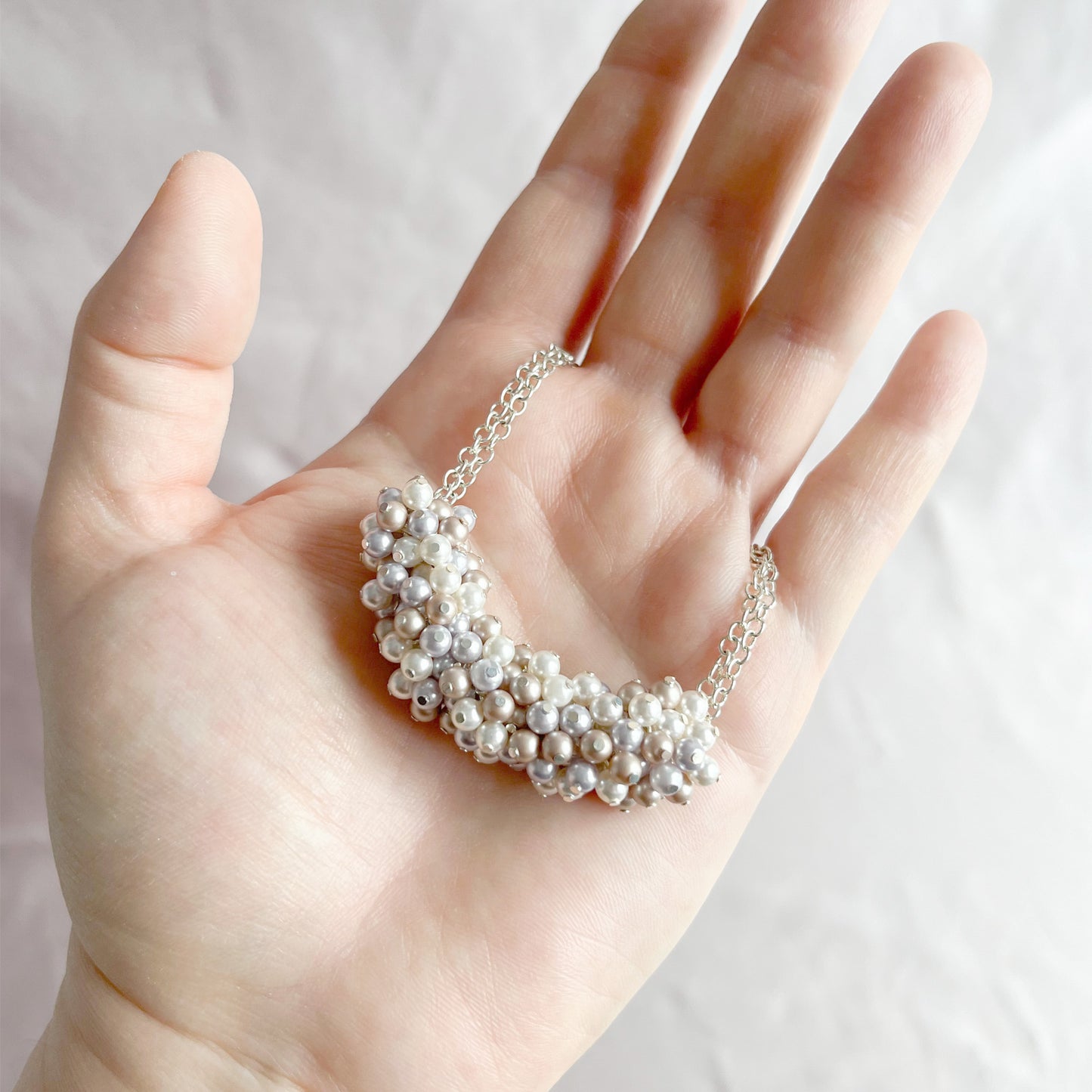The Genevieve Necklace - Pearl Cluster Necklace - Lavender Almond