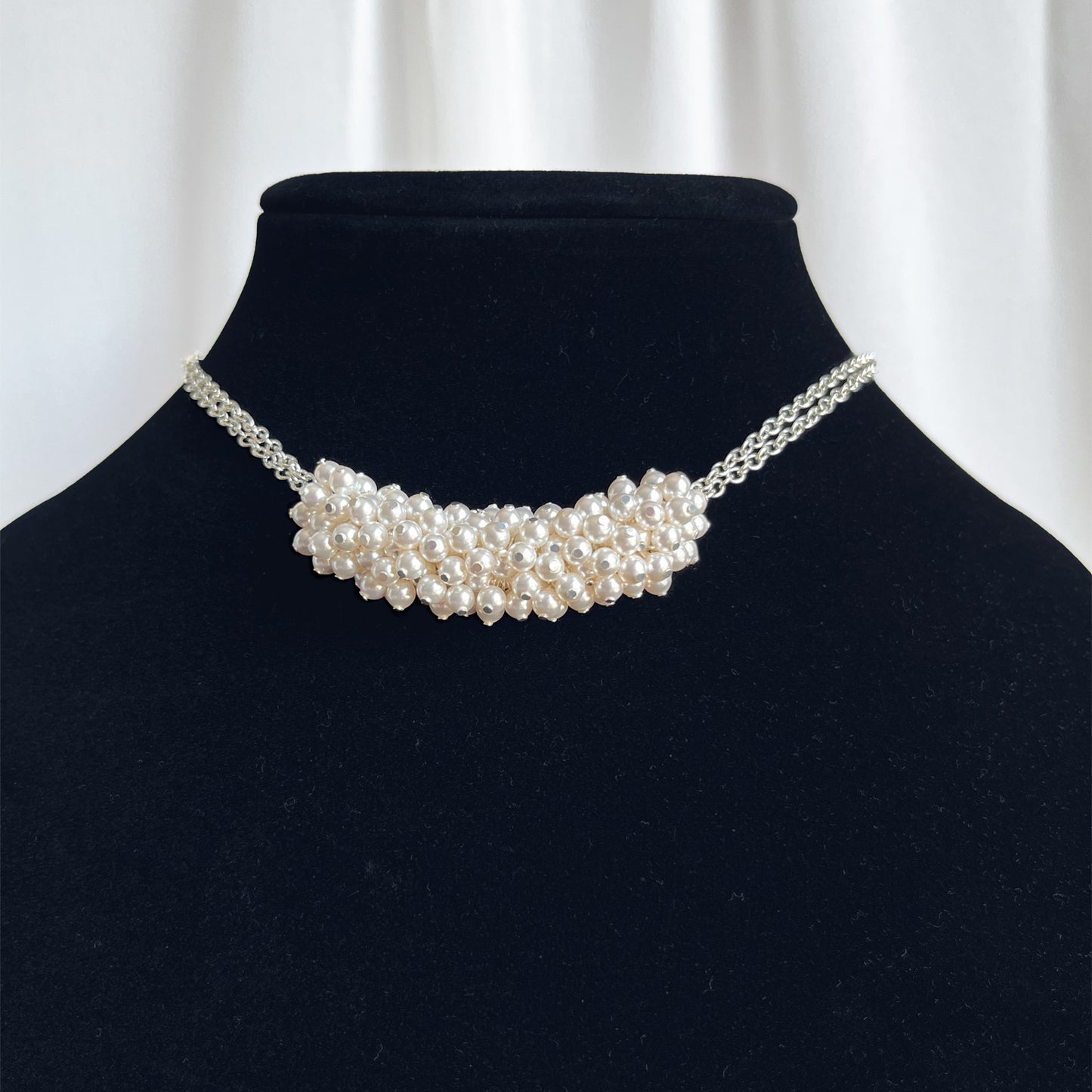 The Genevieve Necklace - Pearl Cluster Necklace - White